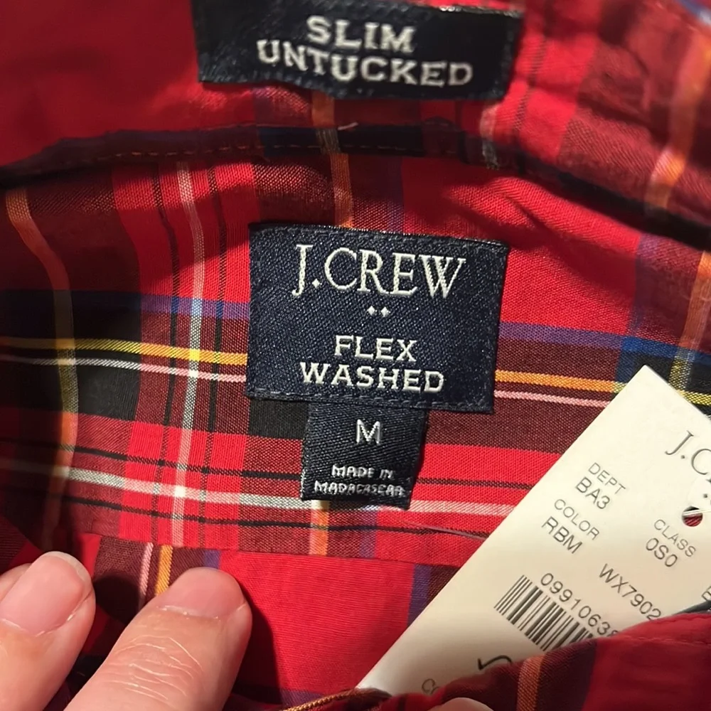 NWT J Crew Holiday tartan slim Untucked-fit flex casual shirt